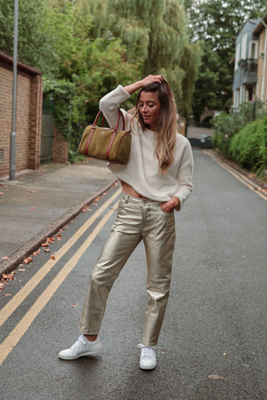 WILLIAM GOLD LEATHER TROUSERS