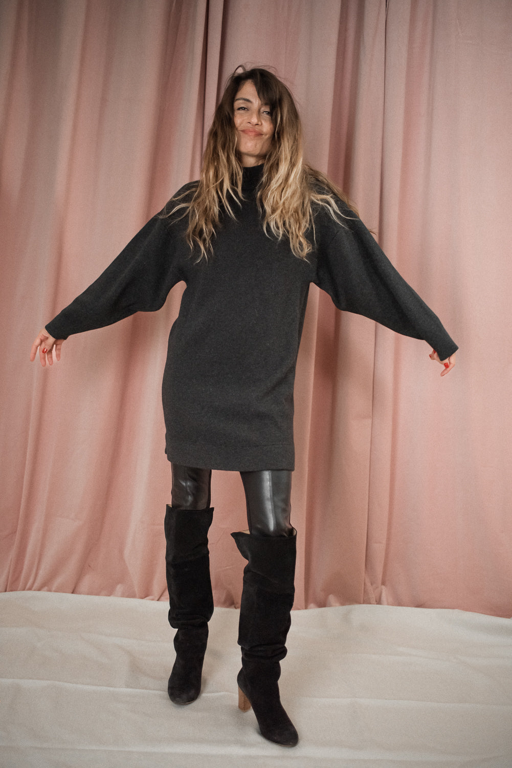 ROBE MAILLE LOUANE ANTHRACITE
