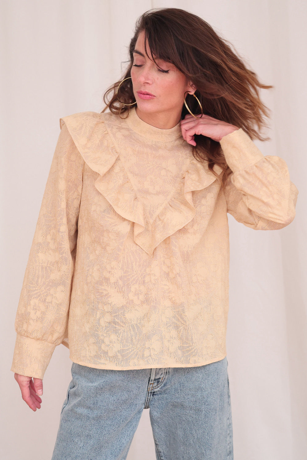 AMBER BLOUSE WITH Ruffles NUDE